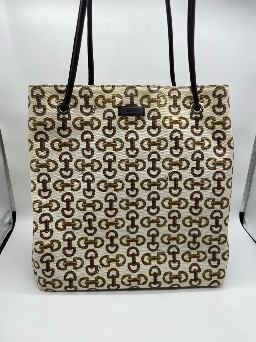 Gucci Canvas Horsebit Tote Bag